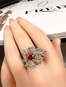 هدايا للأخت - خاتم الماس روبي