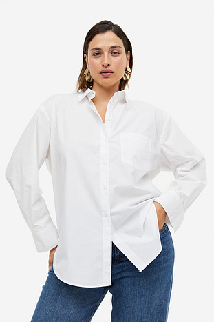 قميص فضفاض من نسيج البوبلين
ملابس نسائية مقاسات كبيرة