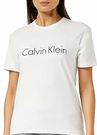 قميص باكمام قصيرة ورقبة دائرية ضيقة للنساء كالفن كلاين ملابس نسائية