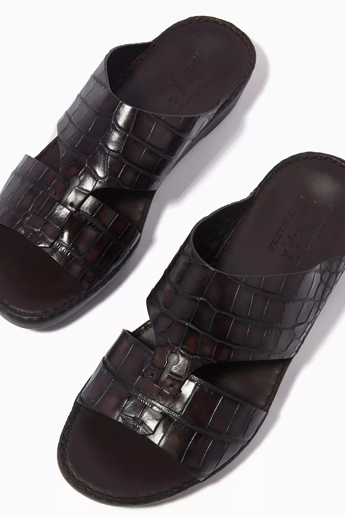 هدايا قيمة - حذاء مفتوح جلد من إرمنجيلدو زينيا