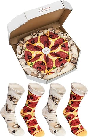 جوارب بيزا بوكس بيبروني 4 أزواج 
هدايا لعشاق البيتزا 