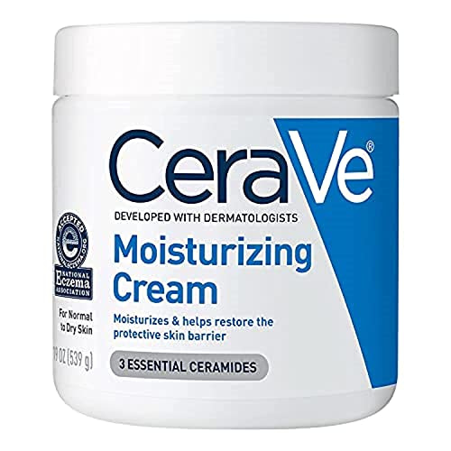 CeraVe Moisturizing Cream | Body and Face Moisturizer for Dry Skin | Body Cream with Hyaluronic Acid and Ceramides | Normal | Fragrance Free | 19 Oz | Packages May Vary