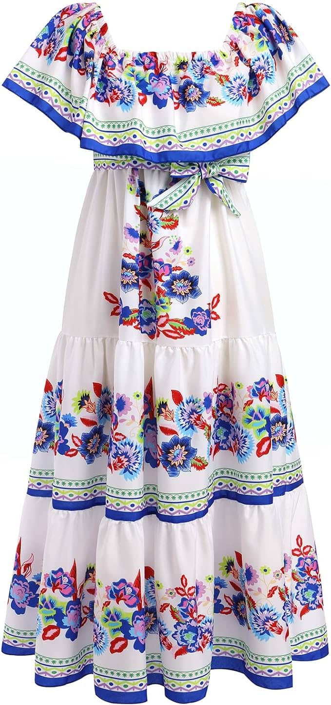 فستان صيفي بطبعة الزهور بنمط مكسيكي تقليدي
ملابس نسائية تقليدية من مختلف البلدان