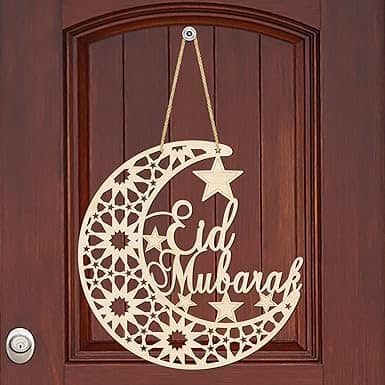 لافتة باب عيد مبارك علامات خشبية معلقة