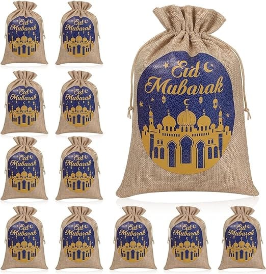 مجموعة اكياس هدايا عيد مبارك للاطفال مكونة من 12 قطعة