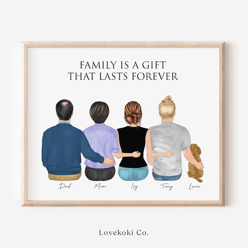 العائلة عبارة عن هدية رسم عائلي