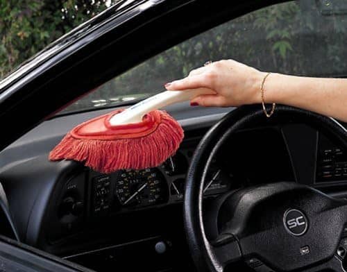هدية سيارة - منفضة غبار بمقبض خشبي للسيارة