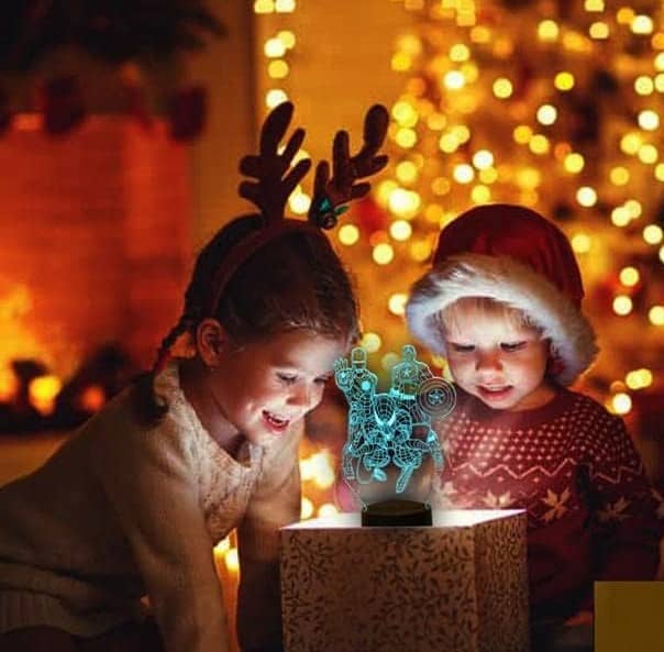 هدايا للاطفال عمر 6 سنين - مصابيح ليلية وهمية ثلاثية الابعاد مع جهاز تحكم عن بعد 
